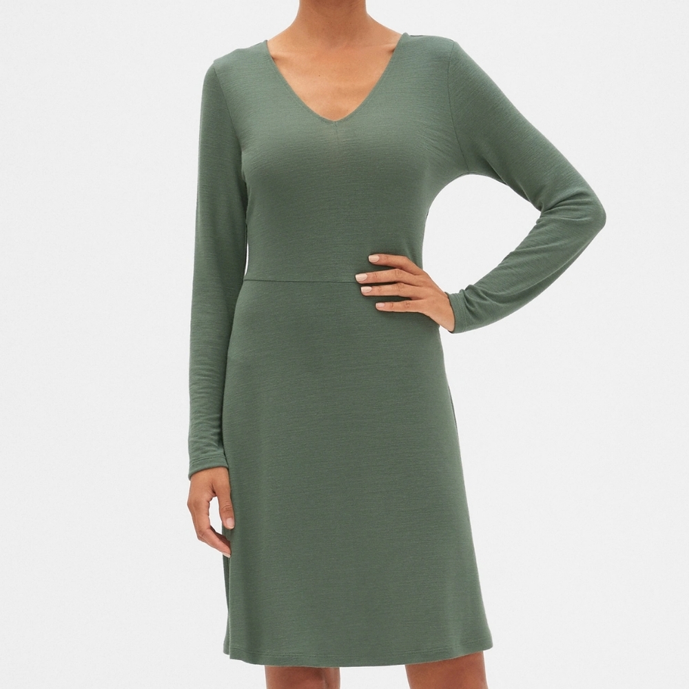 GAP Women's Green Long Sleeve Dress